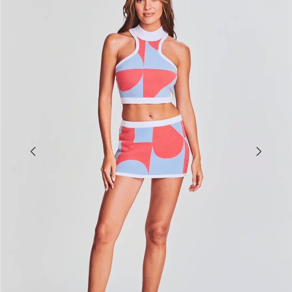 Ser.o.ya light blue coral Zeri top only. Size small. NWT. Style 2799-12.